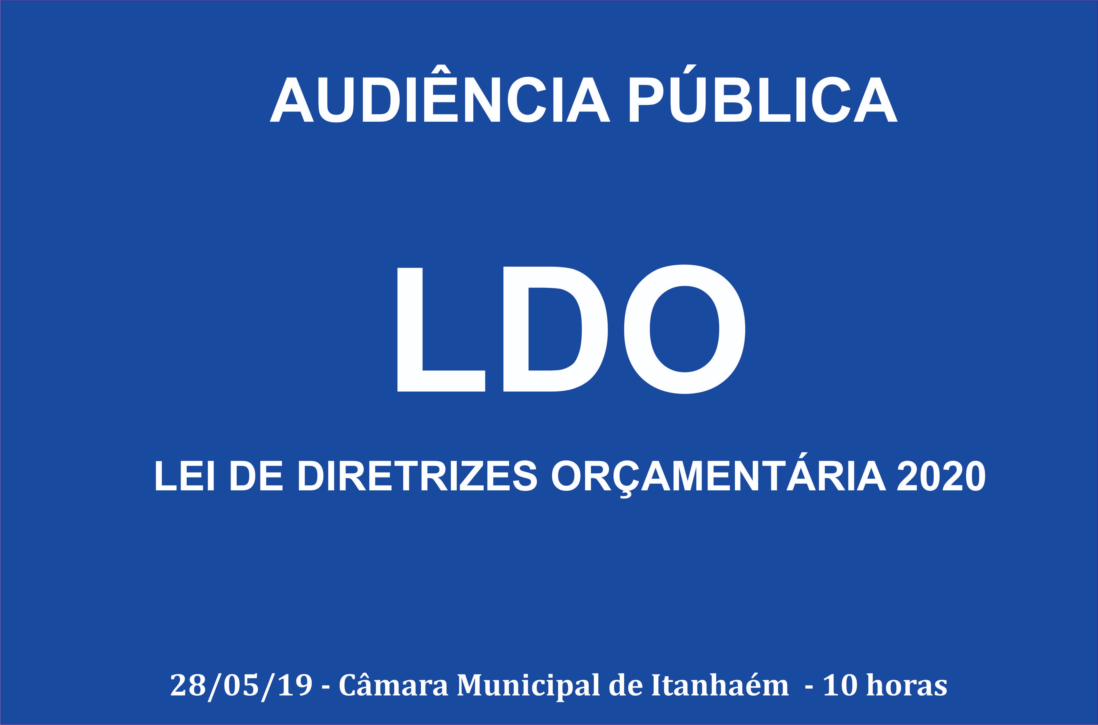 Imagem da notícia: Audiência Pública de Discussão da Lei de Diretrizes Orçamentária de 2020 (L.D.O)