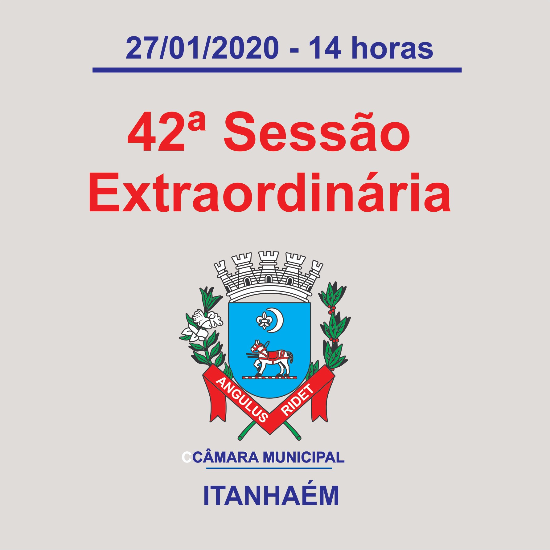 Imagem da notícia:   42ª Sessão Extraordinária acontece nesta segunda (27), às 14 horas, na Secretaria de Turismo