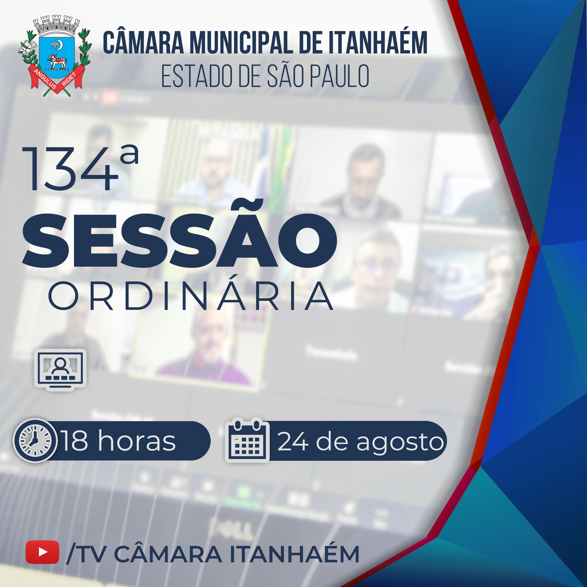 Imagem da notícia:  Nesta segunda-feira (24) acontece a 134º Sessão Ordinária