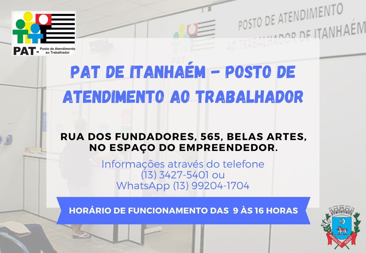 Imagem da notícia: PAT de Itanhaém tem vagas de empregos disponíveis