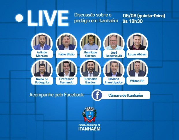 Imagem da notícia: Em live, vereadores discutirão praça de pedágio em Itanhaém