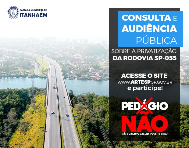 Imagem da notícia: CONSULTA E AUDIÊNCIA PÚBLICA sobre a privatização da Rodovia SP-055