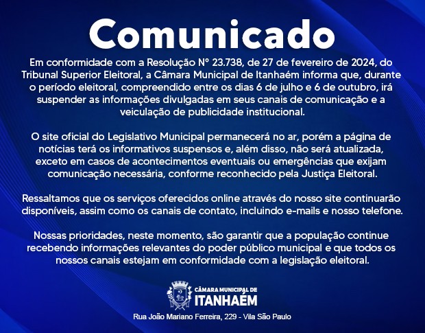 Imagem da notícia: Comunicado